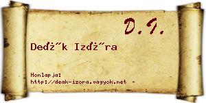 Deák Izóra névjegykártya